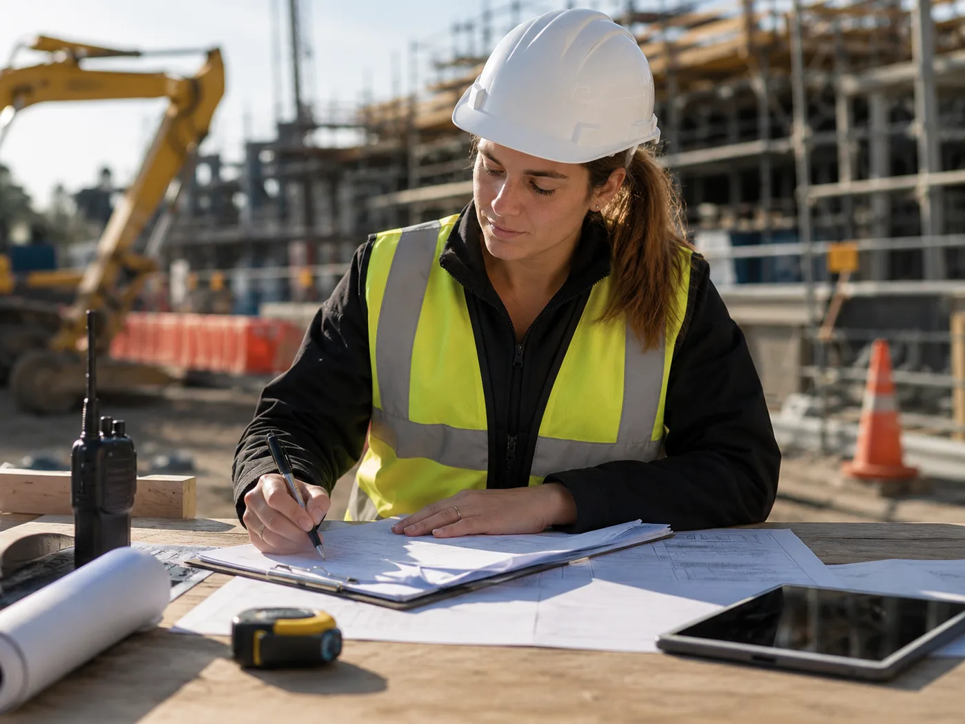 Construction site safety preparation